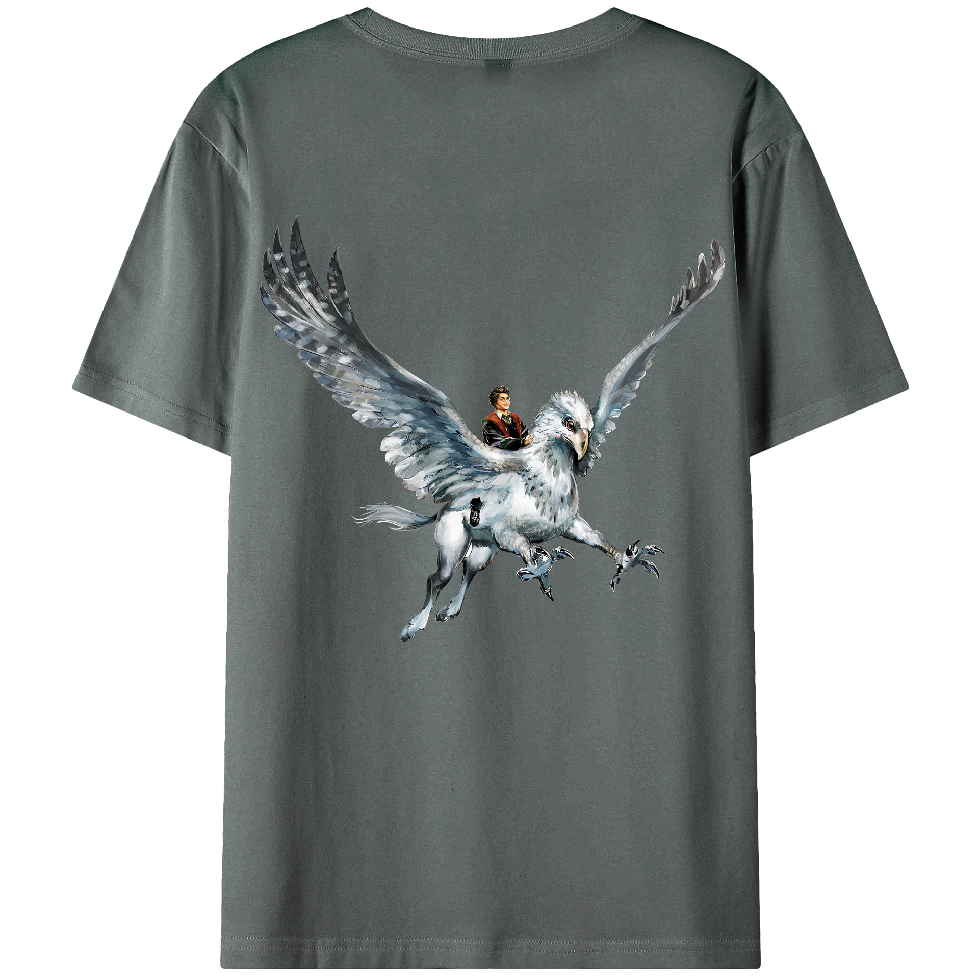 （画像用） Harry Potter ハリー・ポッターシリーズ 綿100％ メンズ半袖Tシャツ（バックプリント） 通気性